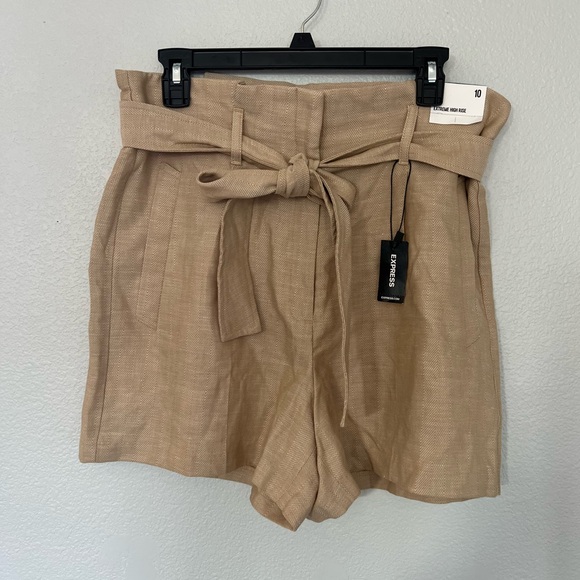 Express Tan Extreme High Rise Shorts Size 10 - Picture 1 of 5